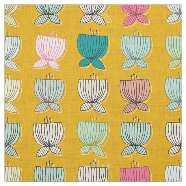 Blume Cups gelb Stoff (Muster)