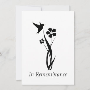 Blume "Custom Memorial Service Hummingbird Garden" Einladung