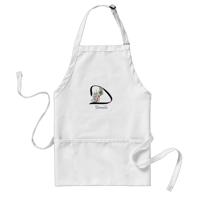 Blume D für die benutzerdefinierte Monogrammgestal Schürze (Vorne)