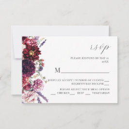 Blume Dahlia Hochzeit Einladung RSVP Card Herbst