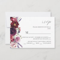 Blume Dahlia Hochzeit Einladung RSVP Card Herbst