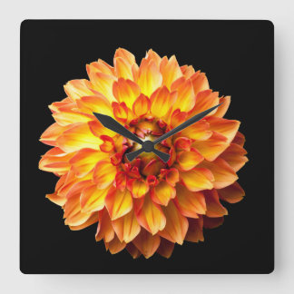 Blume Dahlia Quadratische Wanduhr