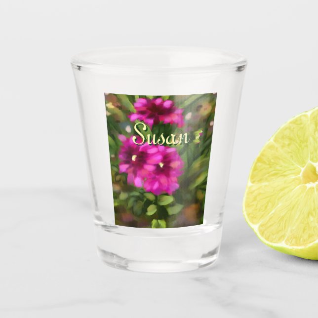 Blume Dahlia Schnapsglas (Vorderseite)