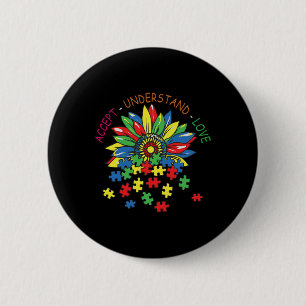 Blume Daisy akzeptieren Liebe Autismus Awarene Button