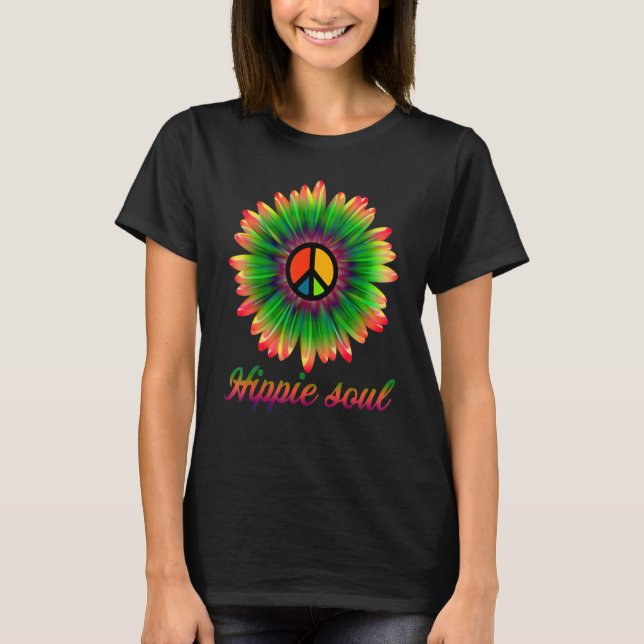 Blume Daisy Peace Sign Hippie Soul Daisy Blume H T-Shirt (Vorderseite)