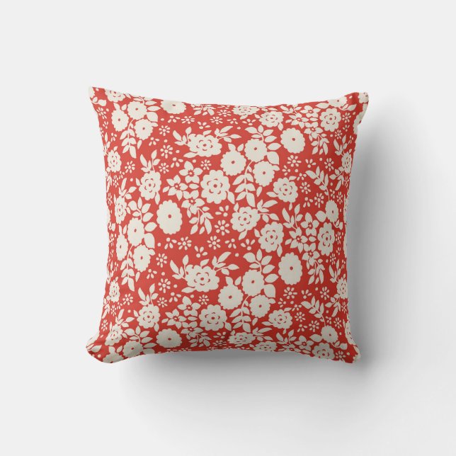 Blume Daisy Vintag Gray Muster Kissen Kissen (Vorderseite)