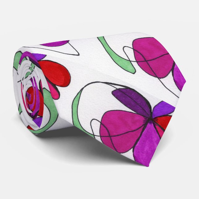 "Blume Dance" Abstrakte Design-Krawatte Krawatte (Gerollt)