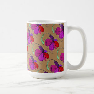 "Blume Dance on Brown Tiled" Abstrakte Design-Tass Tasse
