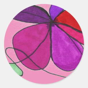 "Blume Dance on Pink" Sticker für abstraktes Desig