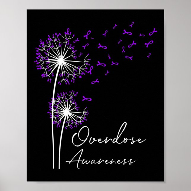 Blume Dandelion Faith Hope Liebe Lila Überdosierun Poster (Vorne)