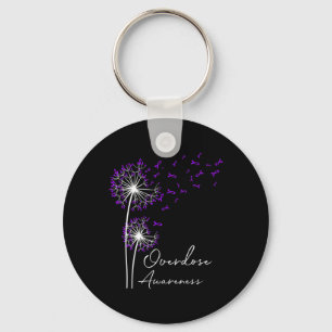 Blume Dandelion Faith Hope Liebe Lila Überdosierun Schlüsselanhänger