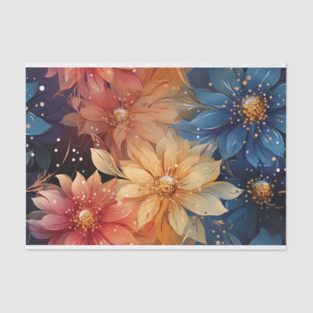 Blume Dark Decopage Seidenpapier (Vorderseite)