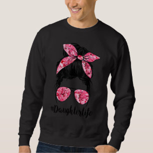 Blume Daughter Life Messy Bun Glasses Pink Mother Sweatshirt
