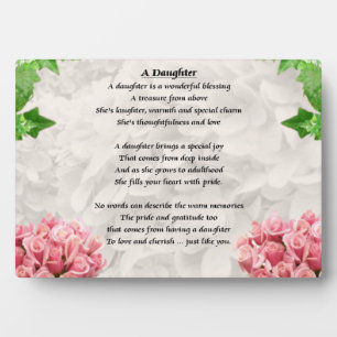Blume - Daughter Poem Plaque Fotoplatte