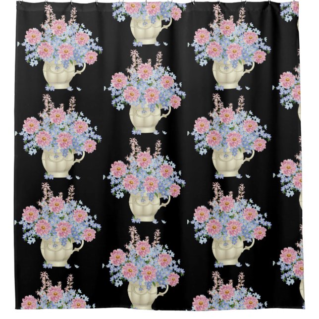 Blume dekorieren werfen Kissen Duschvorhang (Vorderseite)