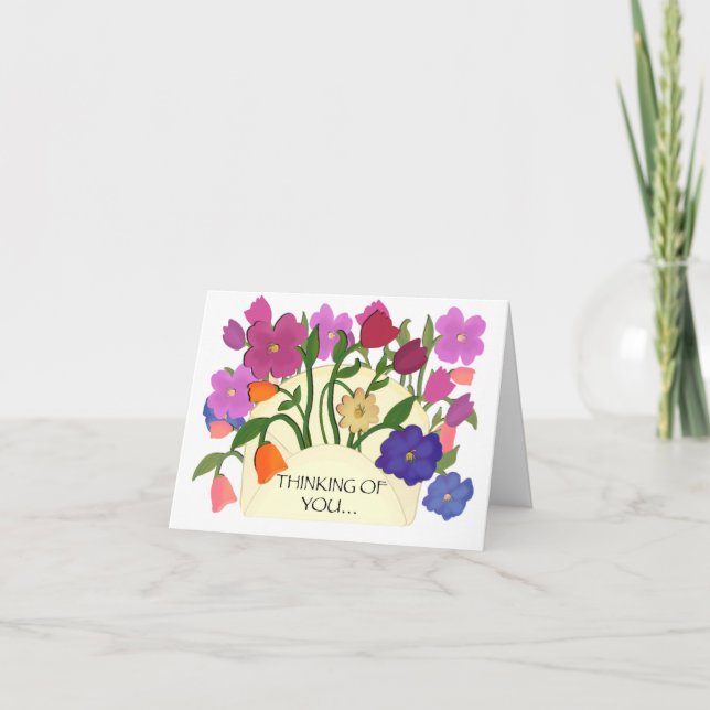 Blume Denken Sie an Sie/ Danke Grußkarte (Vorderseite)