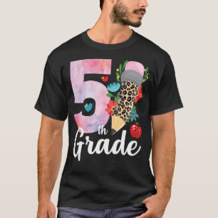 Blume der 5. Klasse Leopard Dozent Student T-Shirt