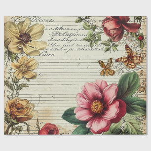 Blume der alten Junk-Zeitschrift Geschenkpapier