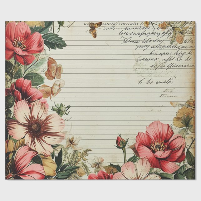 Blume der alten Junk-Zeitschrift Geschenkpapier (Flach)