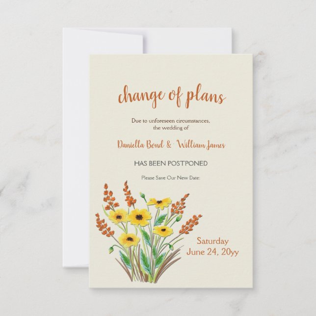 Blume der Aquakultur Änderung der Pläne Ankündigun RSVP Karte (Vorderseite)