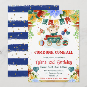 Blume der Aquarellbilder Affe Kindergeburtstag Einladung