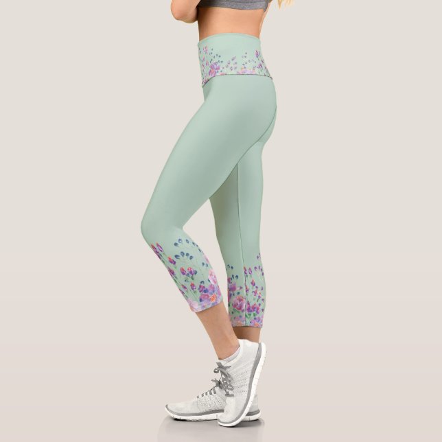 Blume der Aquarellbilder Capri Leggings (Links)