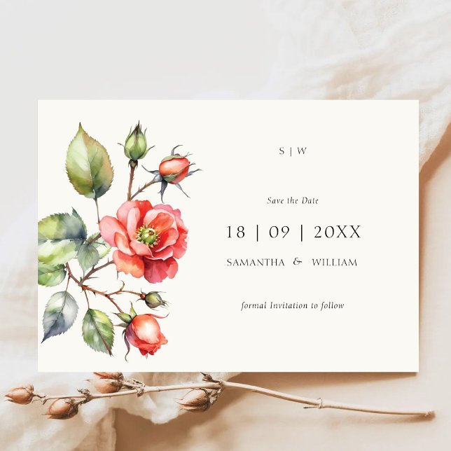 Blume der Aquarellfarben Save the Date Einladung (Von Creator hochgeladen)