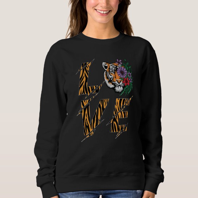 Blume der bengalischen Tiger-Liebe Sweatshirt (Vorderseite)