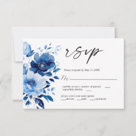 Blume der Blue Wedding RSVP-Karte RSVP Karte