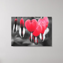 Blume der Blutungen im Herzen: Roter Farbschlag Leinwanddruck