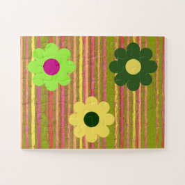 Blume der einfachen Streifen Puzzle