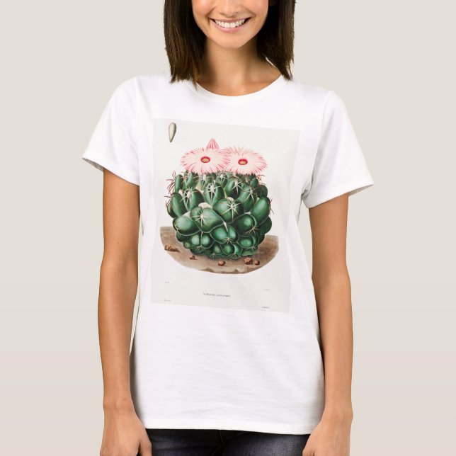 Blume der Elephant-Zahnkaktus T-Shirt (Vorderseite)
