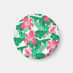 Blume der farbenfrohen Natur Blätter Muster Magnet