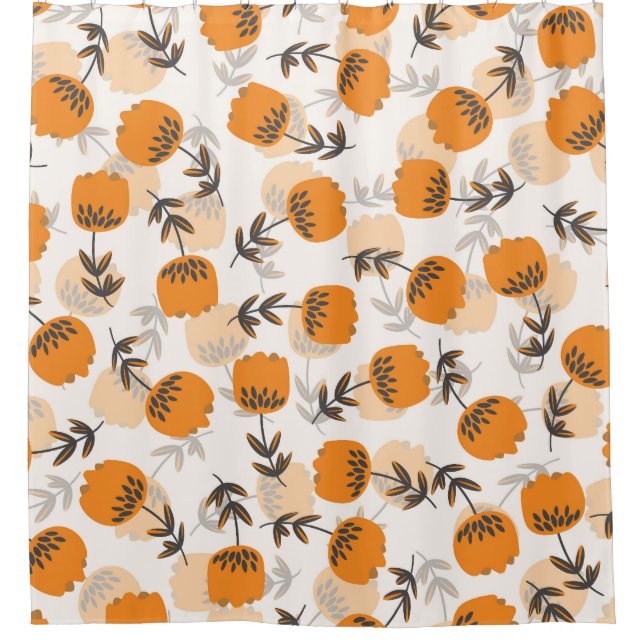 Blume der Folkkunst skandinavischer Stil Duschvorhang (Vorderseite)