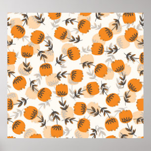 Blume der Folkkunst skandinavischer Stil Poster