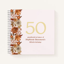 Blume der Frau im Herbst 50. Geburtstag Notizbuch
