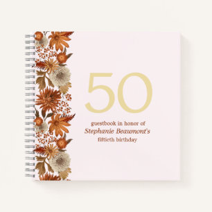 Blume der Frau im Herbst 50. Geburtstag Notizbuch