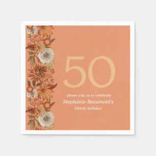 Blume der Frau im Herbst 50. Geburtstag Serviette