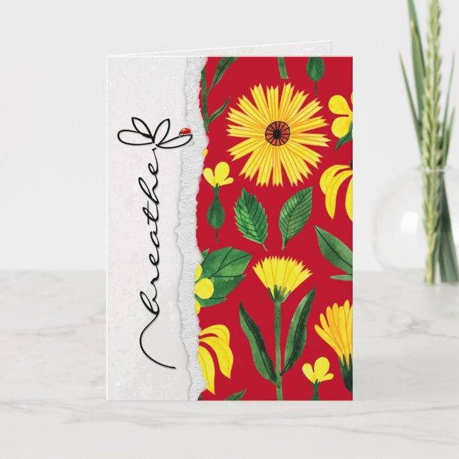 Blume der Freundschaft mit dem Ladybug Karte (Vorderseite)