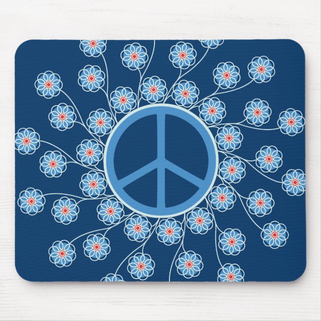 Blume der Friedenssymbole Mousepad (Vorne)
