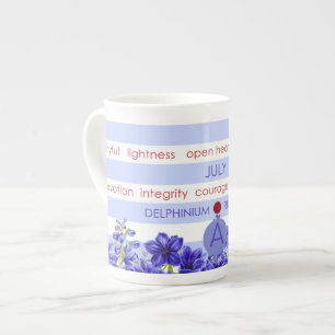 Blume der Geburt und Gem Stripe Tasse Juli Knochen