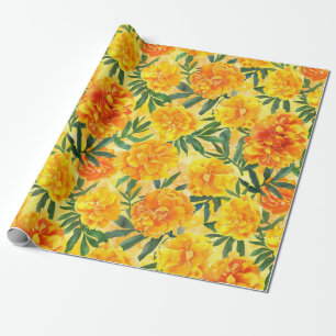 Blume der gelben und orangen Marigold-Art Geschenkpapier