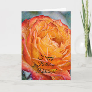 Blume der Glaubens Orange Rose Geburtstagskarte Karte
