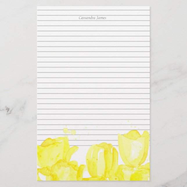 Blume der grauen gelben Tulpe Briefpapier (Vorderseite)