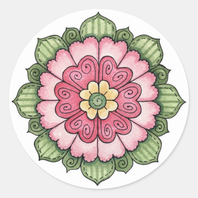 Blume der Herzen - Aufkleber (Vorderseite)