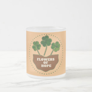 Blume der Hoffnung Drei Leaf Klee - Inspiration Mattglastasse