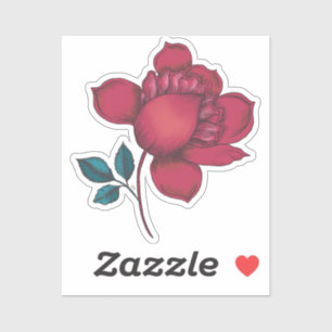 Blume der individuellen Gestaltung - Viva Magenta Aufkleber