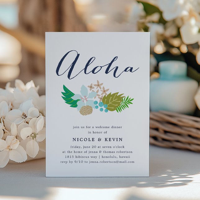 Blume der Insel | Aloha Wedding Welcome Dinner Einladung (Von Creator hochgeladen)