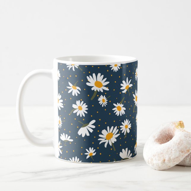 Blume der klassischen Yellow White Daisy Kaffeetasse (Mit Donut)