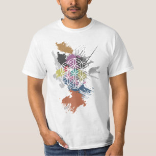 Blume der Lebengrunge-Malerei T-Shirt